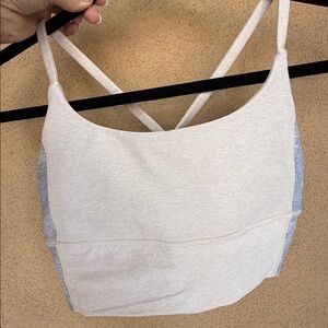 Beige & Gray Vuori Crossback Bralette Top - Women Intimates- Size Small